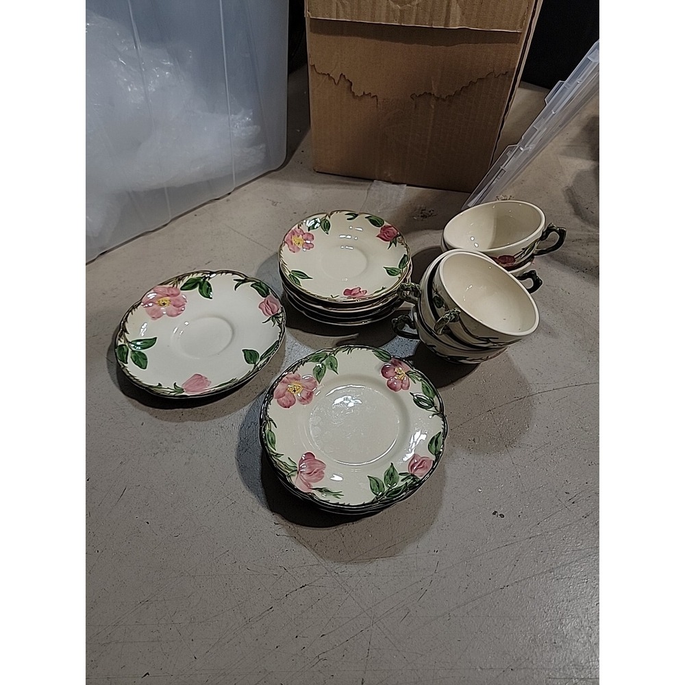 Vintage Franciscan Desert Rose 14 Piece Lot Cups Saucers Bread Plates